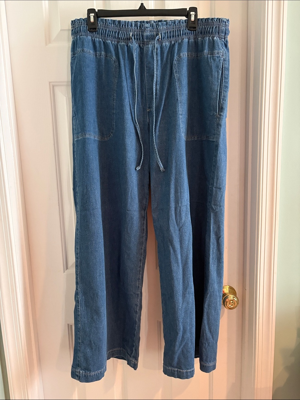 American Eagle Outfitters Men's Relaxed Drawstring Denim Jeans - Blue